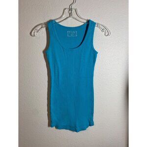 Motherhood Maternity Ribbed Racerback Tank Top Size XS Light Blue Y2K Retro AE2